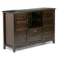 Burlington 54 Inch Wide Solid Wood Tall TV Stand in Mahogany