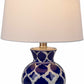 Pangian White & Blue Patterned Ceramic Table Lamp