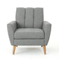 Mid Century Fabric Channel Stitch Club Chair