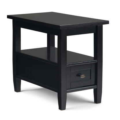 Warm Shaker Solid Wood 14 Inch Wide Transitional Narrow Side Table