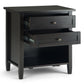 Warm Shaker Solid Wood 24 Inch Wide Transitional Nightstand in Hickory