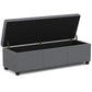 Avalon 54 Inch Wide Extra Large Storage Ottoman Bench in Stone