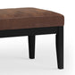 Lacey Tufted Ottoman Bench - Distressed Chestnut