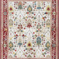 Neola White/Red Damask Area Rug