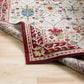 Neola White/Red Damask Area Rug