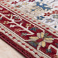 Neola White/Red Damask Area Rug