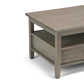 Warm Shaker Solid Wood 48 Inch Wide Transitional Coffee Table