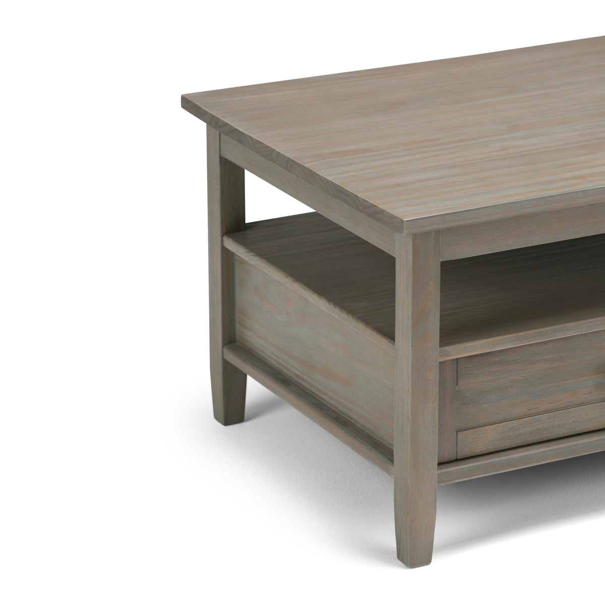Warm Shaker Solid Wood 48 Inch Wide Transitional Coffee Table