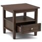 Warm Shaker Solid Wood 20 Inch Wide Transitional End Table