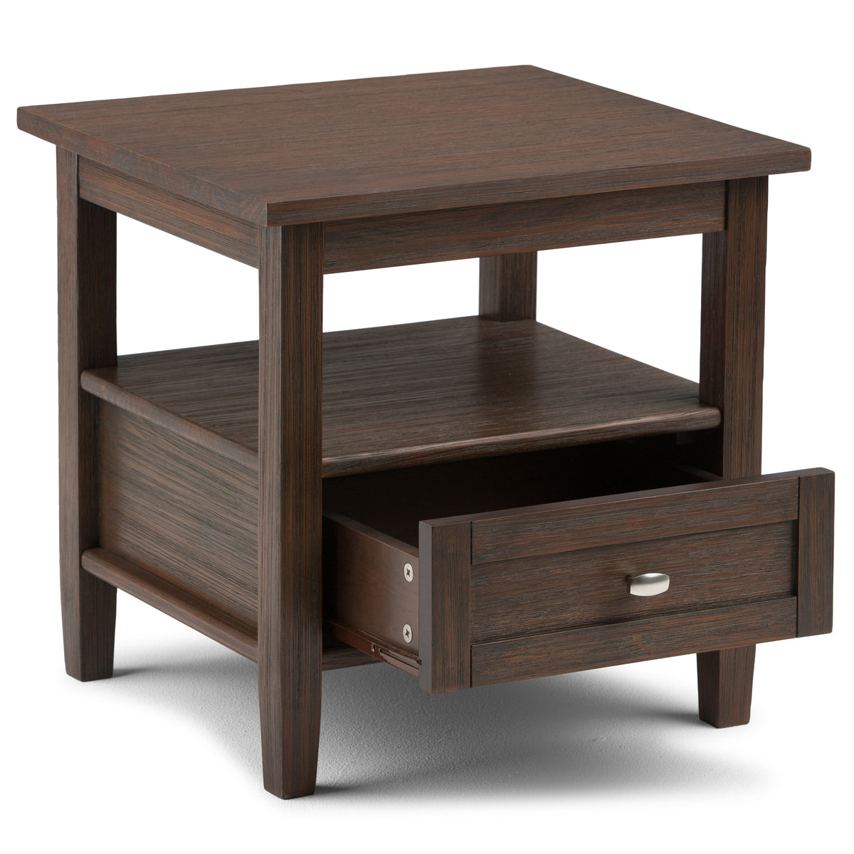 Warm Shaker Solid Wood 20 Inch Wide Transitional End Table