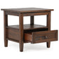 Warm Shaker Solid Wood 20 Inch Wide Transitional End Table