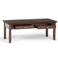 Artisan 46 Inch Wide Solid Wood Coffee Table in Russet