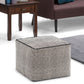 Brynn 18 Inch Wide Square Pouf in Patterned