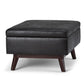Owen 34 Inch Wide Coffee Table Storage Ottoman in Distressed