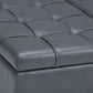 Harrison 36 Inch Wide Coffee Table Storage Ottoman in Stone