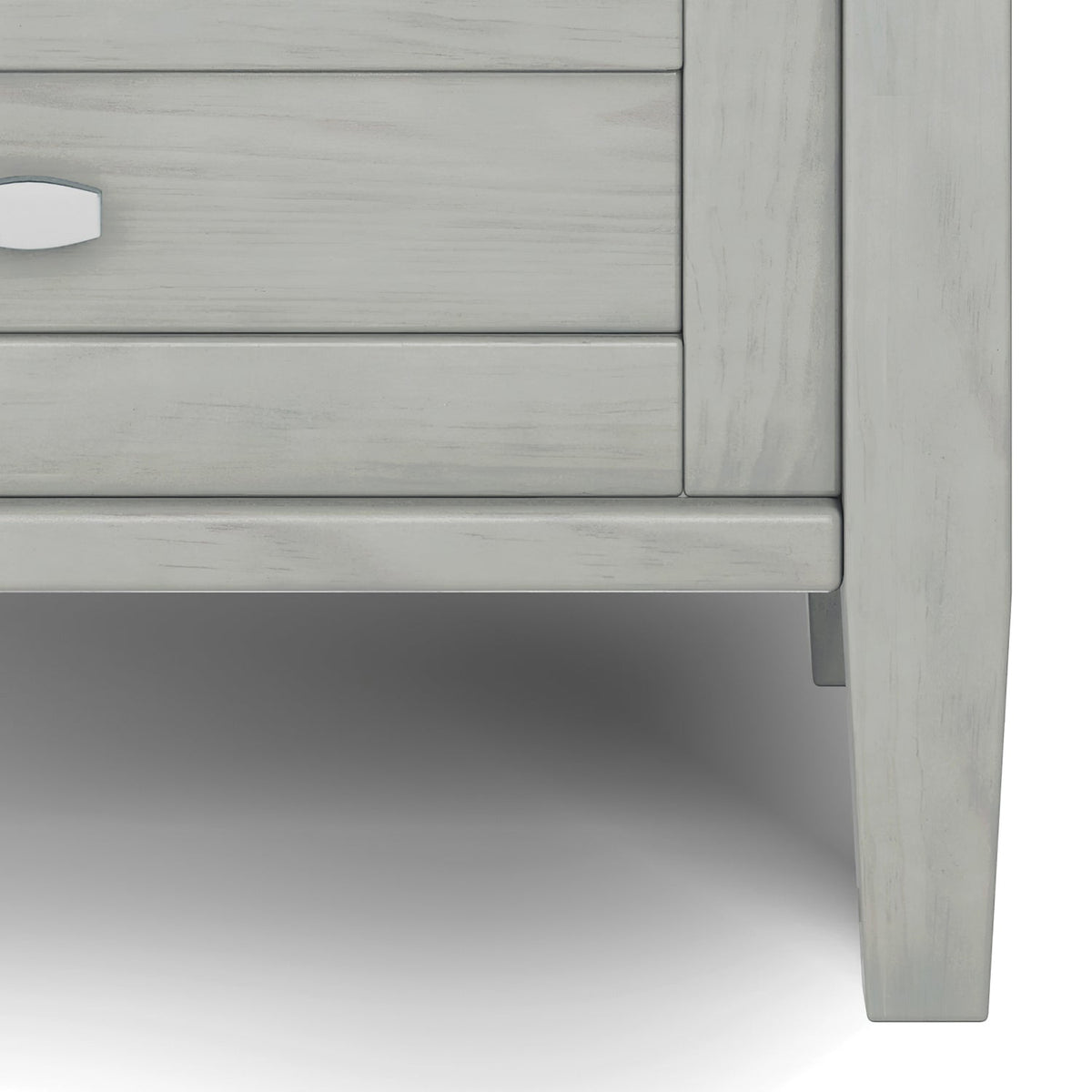 Warm Shaker Solid Wood 20-Inch Wide Transitional End Table in Fog