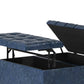 Harrison 36 Inch Wide Coffee Table Storage Ottoman in Denim