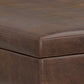 Owen 40 Inch Wide XL Square Coffee Table Storage Ottoman