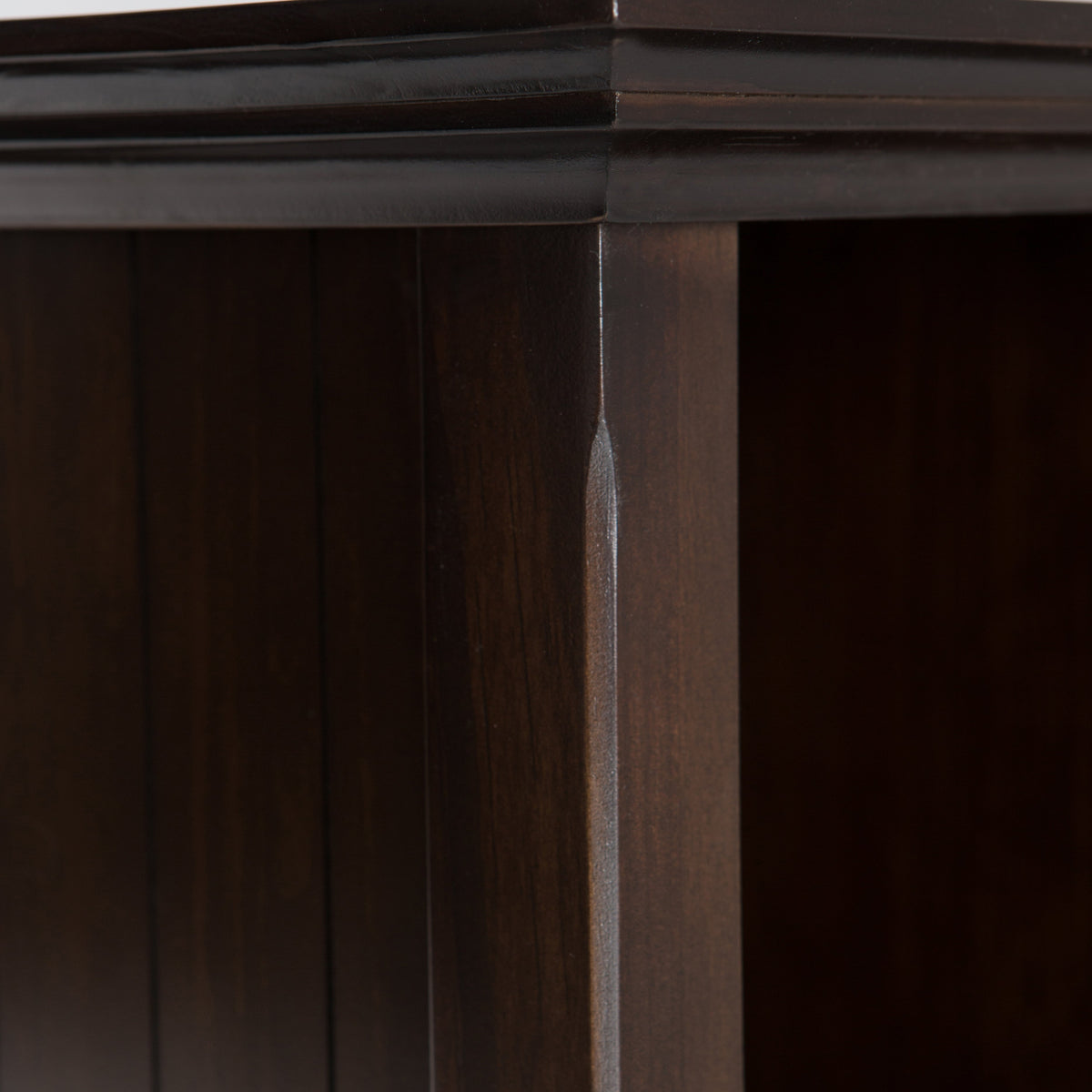 Acadian 57 Inch Wide Solid Wood 8 Cube Storage Sofa Table in Brunette