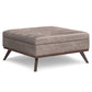 Owen 40 Inch Wide XL Square Coffee Table Storage Ottoman