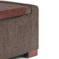 Bretton 42 Inch Wide Lift Top Storage Ottoman in Deep Umber