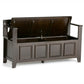 Amherst Solid Wood Entryway Storage Bench in Hickory