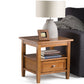 Warm Shaker Solid Wood Transitional End Table in Light Golden