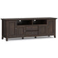 Amherst 72 Inch Wide Solid Wood TV Stand in Brunette
