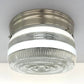 RETRO 1960's Antique DRUM Flush Mount Ceiling Light Brushed Nickel