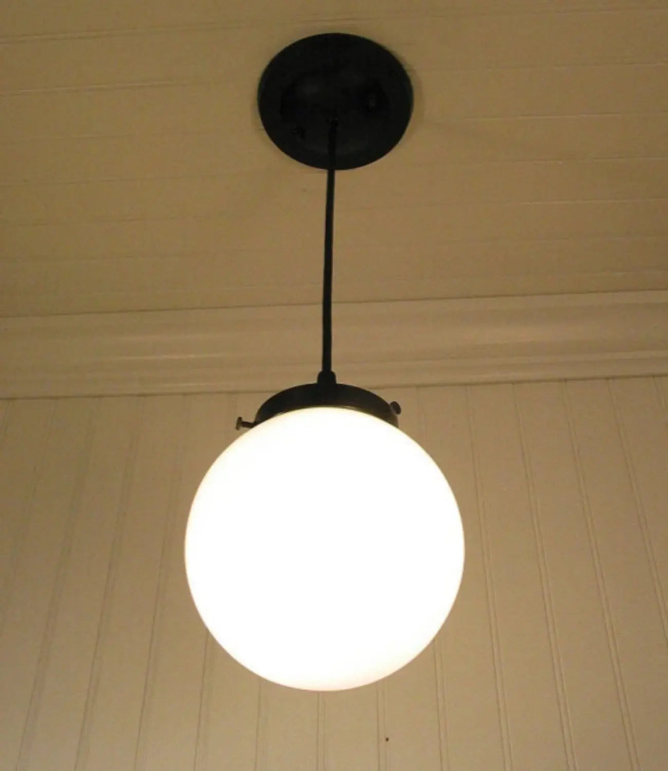 Milk Glass Globe Pendant Light | 6" or 8"