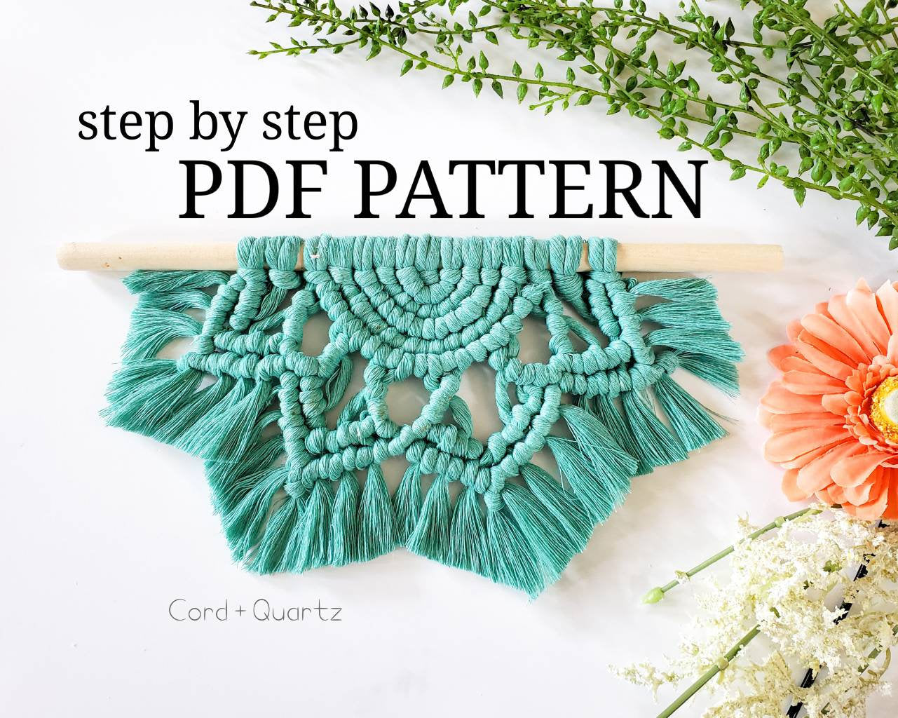 Macrame 12 inch half mandala PDF PATTERN.