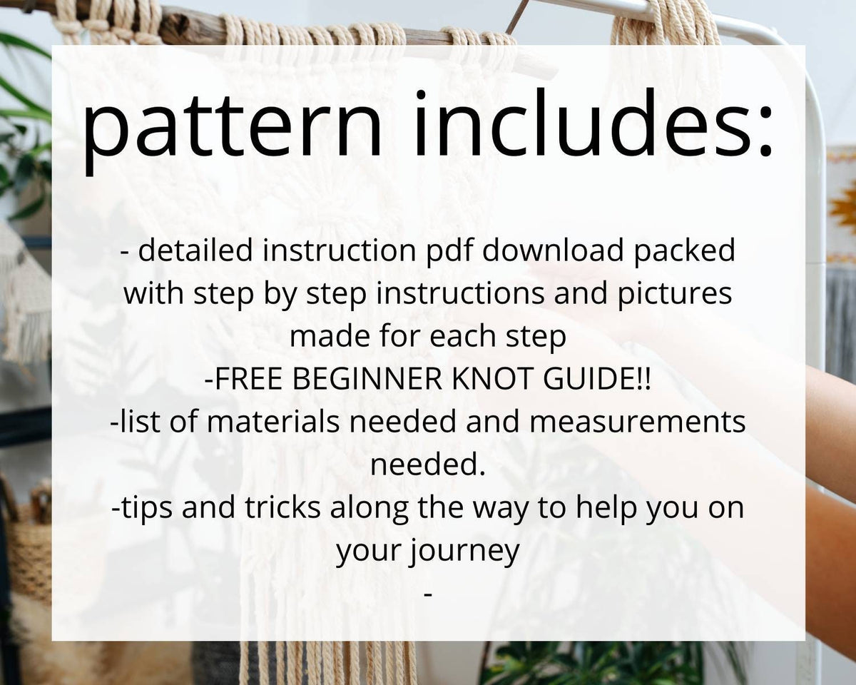 Macrame wall hanging pdf pattern "valentine"