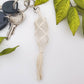 Raw crystal macrame wrapped keychains