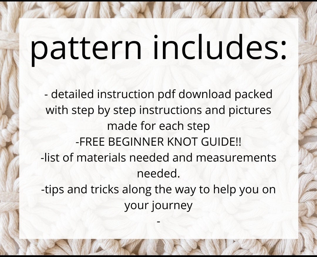 Macrame wall hanging PDF pattern.