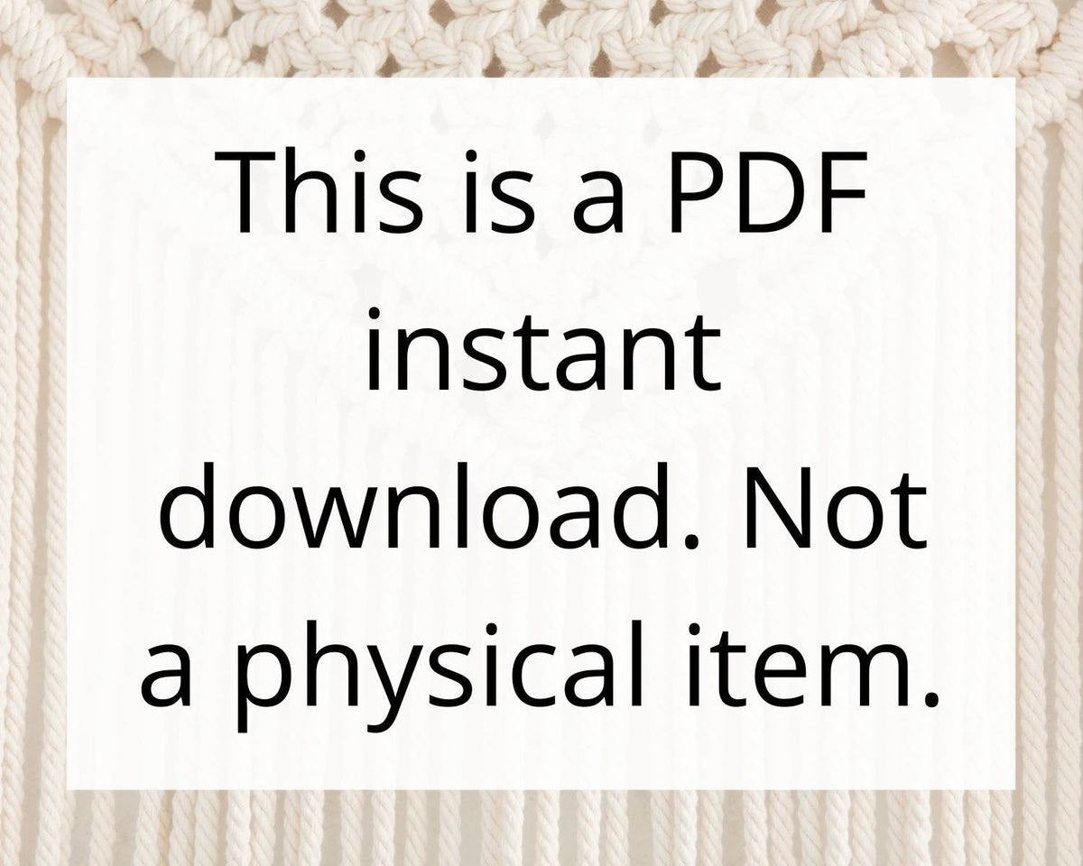 Beginner macrame wall hanging pdf pattern. Digital download