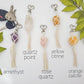 Raw crystal macrame wrapped keychains