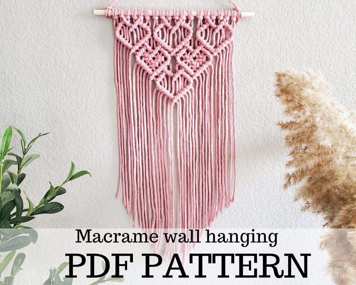 Macrame wall hanging pdf pattern "valentine"