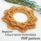 macrame wall hanging pdf pattern, beginner macrame tutorial, DIY macrame step by step, Macrame mandala pattern. macrame circle. English only