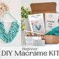 Beginner macrame wall hanging kit. Craft kits for adults and kids. Bohemian home and wall decor diy kit