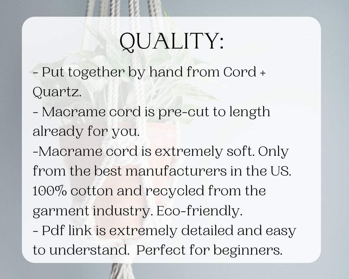 Macrame plant hanger DIY craft kit.