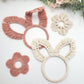Macrame bunny ears decor. Foldable ears.