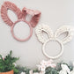 Macrame bunny ears decor. Foldable ears.