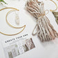 Macrame moon and crystal DIY KIT. Beginner tutorial and materials.