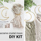 Macrame moon and crystal DIY KIT. Beginner tutorial and materials.