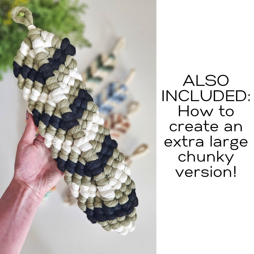 Macrame feather PDF pattern + Video tutorial. Beginner friendly macrame pattern