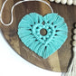 Macrame heart rear view mirror charm pdf pattern tutorial.