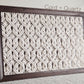 Extra large framed macrame wall hanging.