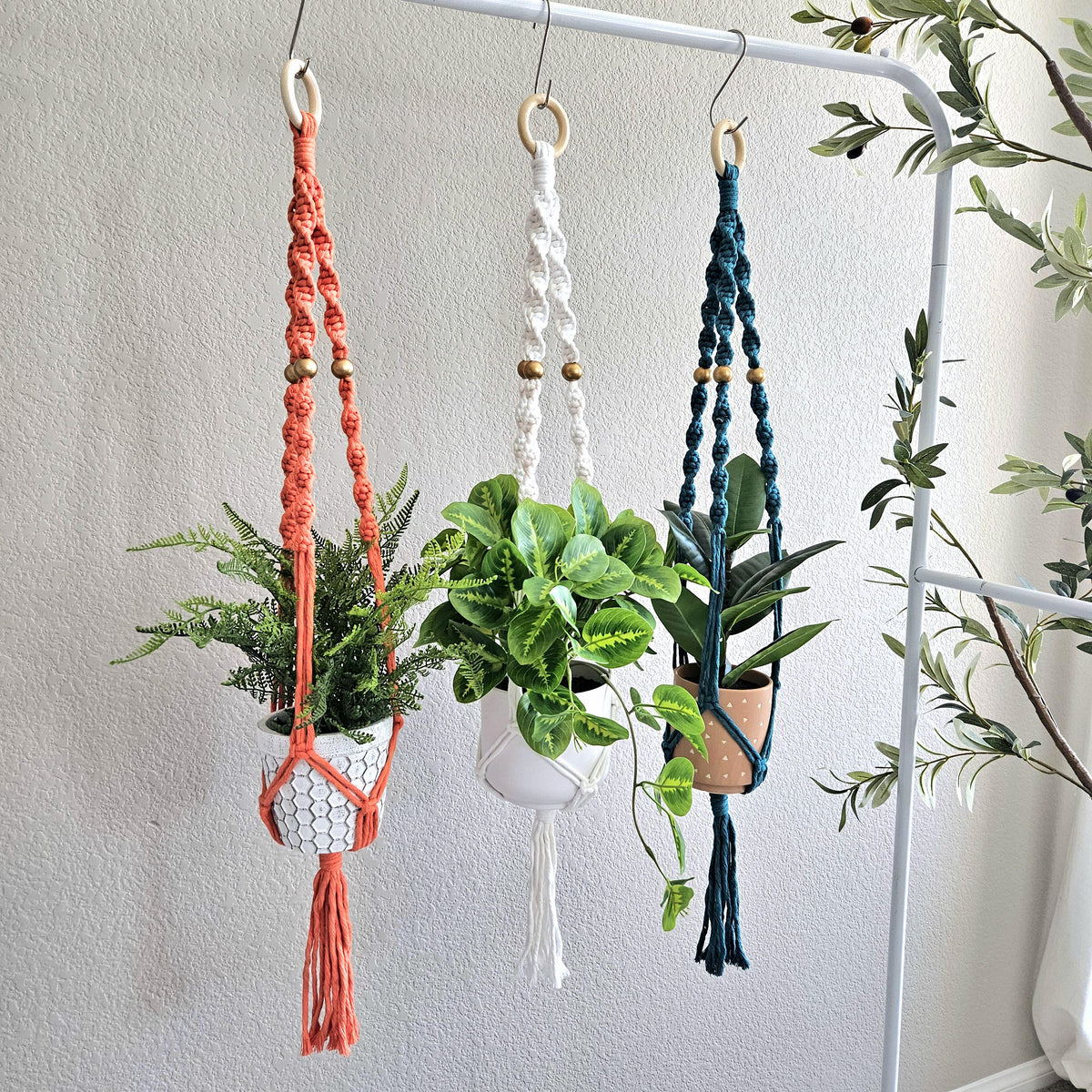 Macrame plant hangers.  Ready to ship.