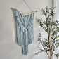 Clearance eggshell Blue macrame wall hanging.
