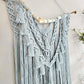 Clearance eggshell Blue macrame wall hanging.